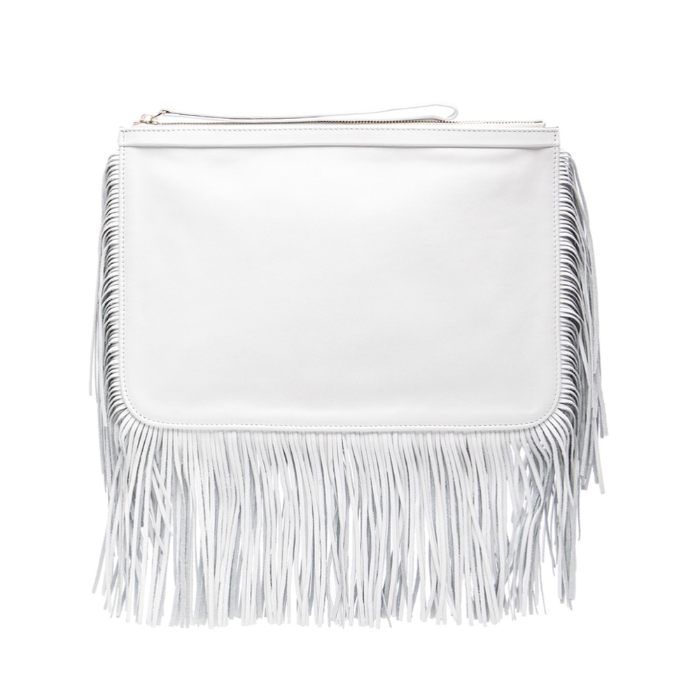 Pierre Hardy fringe leather clutch